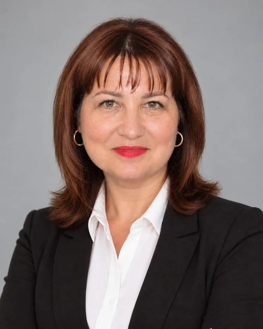 Ana Ciuculete, founder of AFS Books, in a black blazer